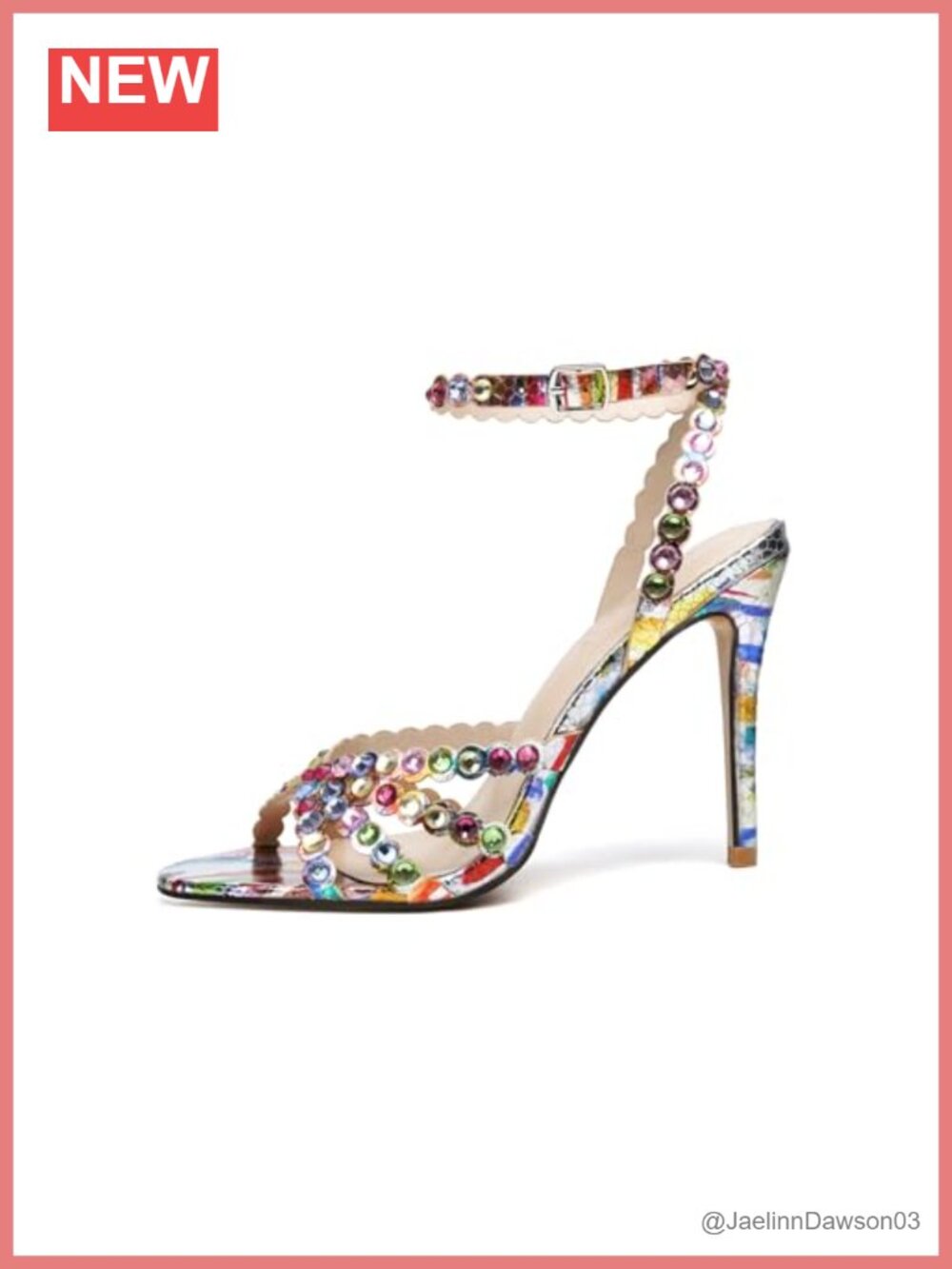Rhinestone Stiletto High Heel Sandals 4 Inch Dressy Wedding Party